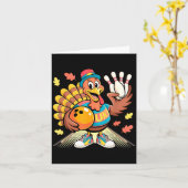 Carte Turkey Playing Bowling Thanksgiving Turkey Tail Bo (Fleur jaune)