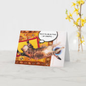 CARTE TURKISH CAT ON THE OLD CARPET (Fleur jaune)