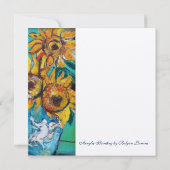 Carte TURNESOLS ET CHAT NOIR EN BLEU SARCELLE Soirée d'é (Dos)