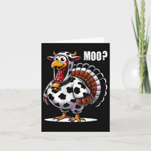 Carte Turquie Moo Costume de vache drôle Thanksgiving