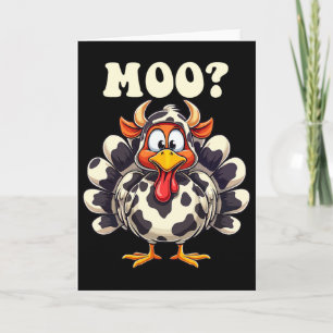 Carte Turquie Moo Drôle Thanksgiving Hommes Femmes Enfan