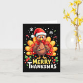 Carte Turquie Père Noël Joyeux Joyeux Thanksmas Thanksgi (Fleur jaune)