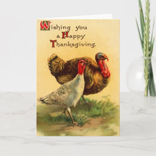 Carte Turquie Thanksgiving vintage (Devant)
