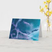 Carte Turquoise Abstrait Ice Art (Fleur jaune)
