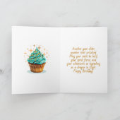 Carte Turquoise and Gold Dragon Birthday (Intérieur)