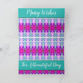 Carte Turquoise avec violet et rose (Intérieur)