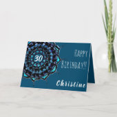 Carte Turquoise Bleu Anniversaire Nom personnalisé Manda (Devant)