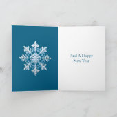 Carte Turquoise Bleu Blanc Noël Flocon de neige (Intérieur)