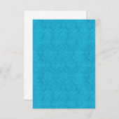 Carte Turquoise Bleu Embossé Look Mariage Damask do-it-y (Devant / Derrière)