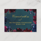 Carte turquoise Bordeaux Sapphire Jewel Tone RSVP  (Dos)