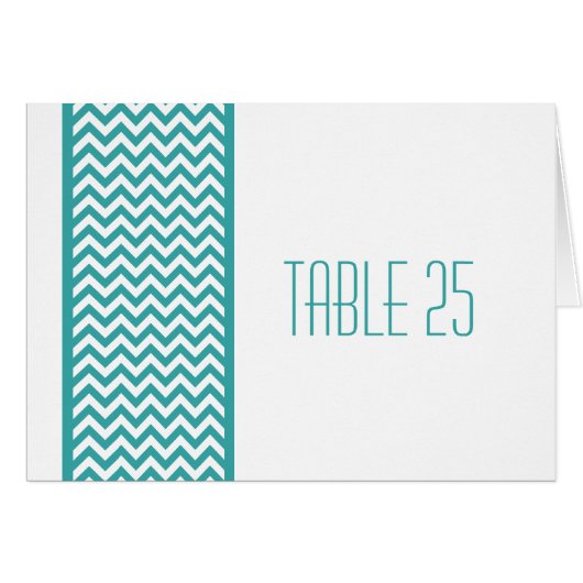 Carte turquoise Chevron Border Table (Devant horizontal)