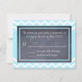 Carte turquoise Chevron RSVP (Devant)