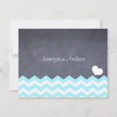 Carte turquoise Chevron RSVP (Dos)