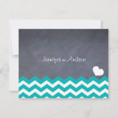Carte turquoise Chevron RSVP (Dos)
