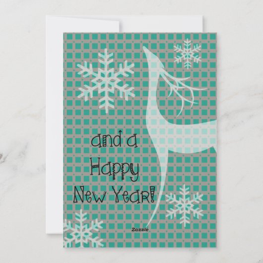 Carte turquoise et gris Joyeux Noël Photo Holiday (Dos)