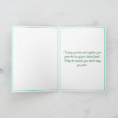 Carte Turquoise Floral moderne Perte d'animal de compagn (Intérieur)