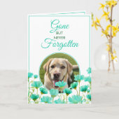 Carte Turquoise Floral moderne Perte d'animal de compagn (Fleur jaune)