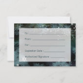 Carte Turquoise Forest Business Giant Certificate (Dos)