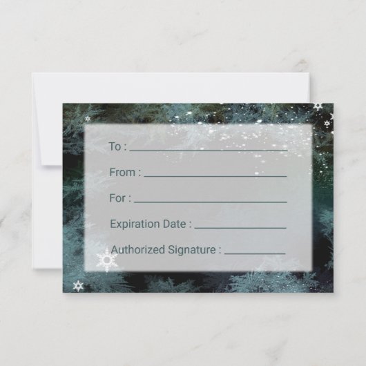 Carte Turquoise Forest Business Giant Certificate (Dos)