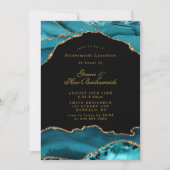 Carte Turquoise Gold Agate Stone Bridesmaids Luncheon In (Devant)