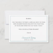Carte Turquoise & Gray Suit Be My Ring Bearer Fun Bow Cr (Dos)
