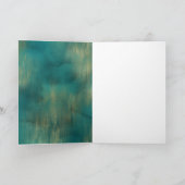 Carte Turquoise Green Gold Parties scintillant Shine Chr (Intérieur)