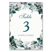 Carte Turquoise Green Table Florale Watercolor (Dos)