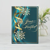 Carte Turquoise Jazzy Snowflake (Debout devant)