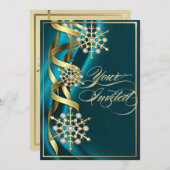 Carte Turquoise Jazzy Snowflake (Devant / Derrière)