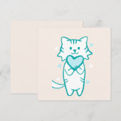 Carte Turquoise Kitty (Devant / Derrière)