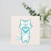 Carte Turquoise Kitty (Debout devant)
