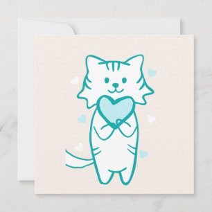 Carte Turquoise Kitty