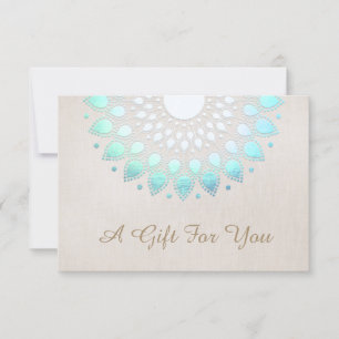 Carte Turquoise Lotus Flower certificat cadeau