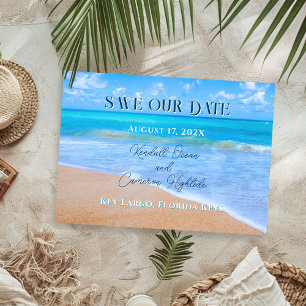 Carte Turquoise Mer Économisez Notre Date Mariage Faire-