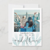 Carte Turquoise moderne Serez-vous ma servante d'honneur (Devant)