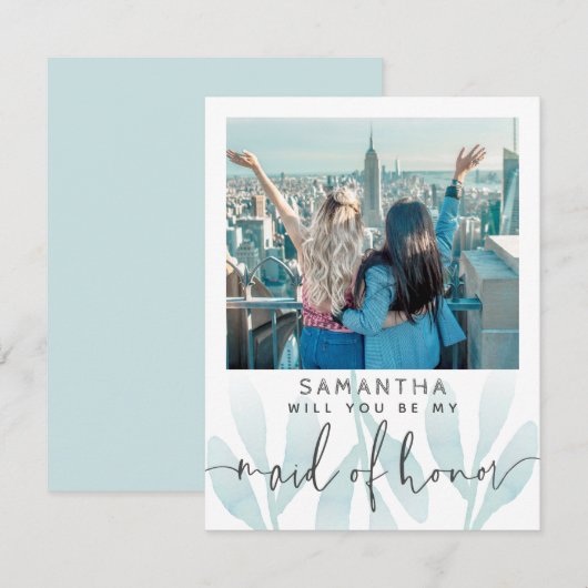 Carte Turquoise moderne Serez-vous ma servante d'honneur (Devant / Derrière)