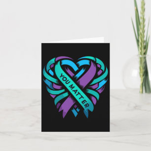 Carte Turquoise Purple Coeur Vous Problème Suicide Préve