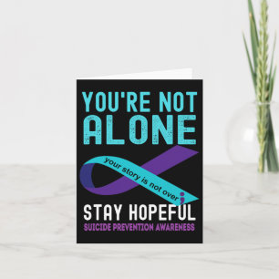 Carte Turquoise Purple Ribbon Support Prévention du suic