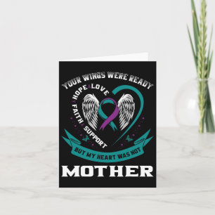 Carte Turquoise Purple Ruban Ailes Suicide Sensibilisati