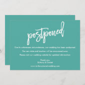 Carte Turquoise reportée par Mariage de script de  (Devant / Derrière)