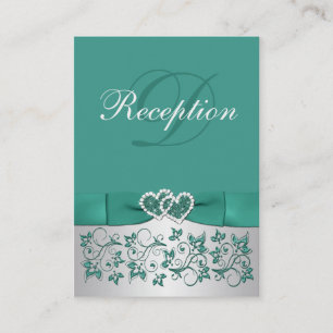 Carte Turquoise RIBBON IMPRIMÉE, Boîtier Floral Ar