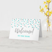 Carte Turquoise Silver Confetti Employé Bienvenue dans l (Fleur jaune)
