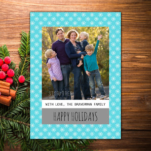 Carte Turquoise Simple Flocon de neige