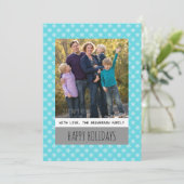 Carte Turquoise Simple Flocon de neige (Debout devant)
