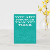 Carte Turquoise Soyez fort (Fleur jaune)