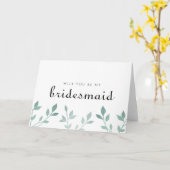 Carte Turquoise Textile Botanique Serez-Vous Ma Serveuse (Fleur jaune)