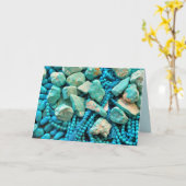 Carte Turquoise Tombée Sky Stone Décembre Anniversaire (Fleur jaune)