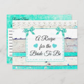 Carte turquoise Turquoise Rustic Wood Recette (Devant / Derrière)