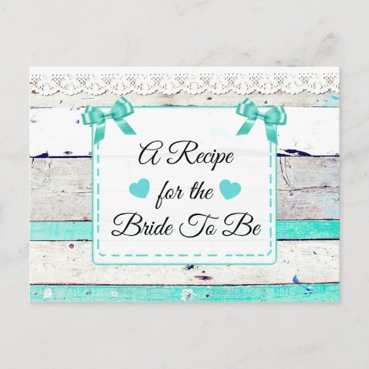 Carte turquoise Turquoise Rustic Wood Recette (Devant)