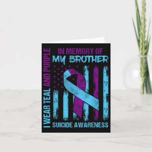 Carte Turquoise Violet Ruban Suicide Sensibilisation Ind